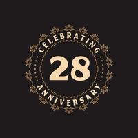 28 anniversary celebration, Greetings card for 28 years anniversary vector