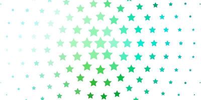 Plantilla de vector verde azul claro con estrellas de neón