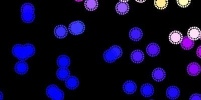 patrón de vector azul rosa oscuro con elementos de coronavirus
