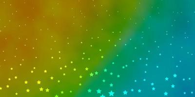 Dark Blue Yellow vector background with colorful stars