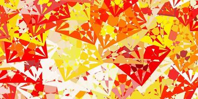 Light Red Yellow vector backdrop with triangles lines