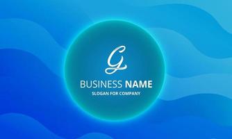 Creative Blue Wavy Business Background With Circle vector