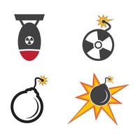 Nuclear bomb logo icon vector