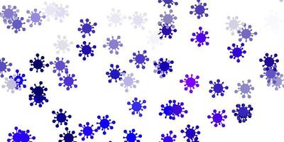 patrón de vector púrpura claro con elementos de coronavirus