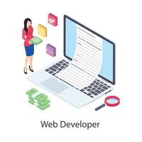 desarrollador y programador web vector