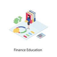 educación e informes financieros vector