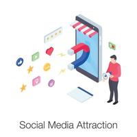 Social Media Attraction vector