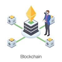 Blockchain Network Elements vector