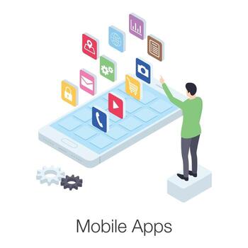 desarrollo de aplicaciones móviles vector