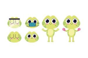 set of cute turtles stickers vector