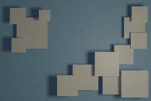 Abstract gray background with floating white squares photo