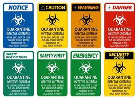 Quarantine Infective Outbreak Sign Isolate on transparent Background,Vector Illustration vector