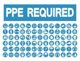 Required Personal Protective Equipment PPE Symbol,Safety Icon vector