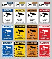 CCTV 24 Hour Video Surveillance Sign vector