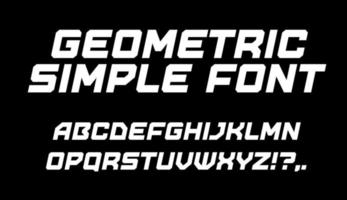 Geometric simple font. White geometrical letters on black background. Awesome italic alphabet. Vector typography for sport, automotive, manufacturing and technology