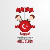 National sovereignty and childrens day in turkey vector