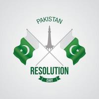 celebración de la bandera del día de la resolución de pakistán vector