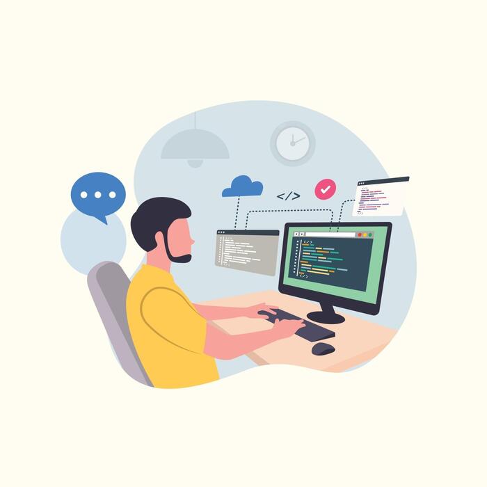 Typing On Computer Vector Art, Icons, and Graphics for Free Download