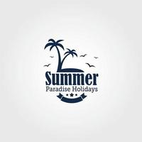 Summer Paradise Holidays Badge with Lettering Design vector