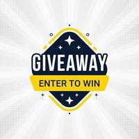 Giveaway and enter to win banner sign design template vector