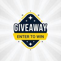 Giveaway and enter to win banner sign design template vector