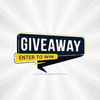 Giveaway and enter to win banner sign design template vector