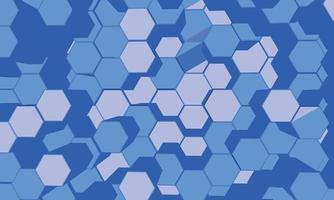 Abstract blue 3d hexagon pattern background vector.Geometric art pattern design.Tecnology background concept
