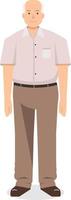 Old man stand flat vector design.Grandfather cartoon style