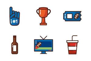 paquete de fútbol americano set iconos vector
