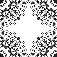 decorative floral monochrome mandala ethnicity frame vector
