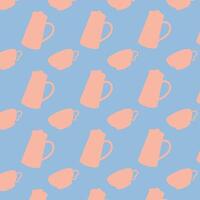 coffee pots and cups background vector design