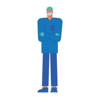 professional surgeon wearing medical mask vector