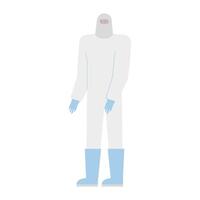 professional worker with biosafety suit character vector