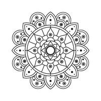 decorative floral monochrome mandala ethnicity artistic icon vector