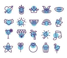 bundle of line s set icons vector