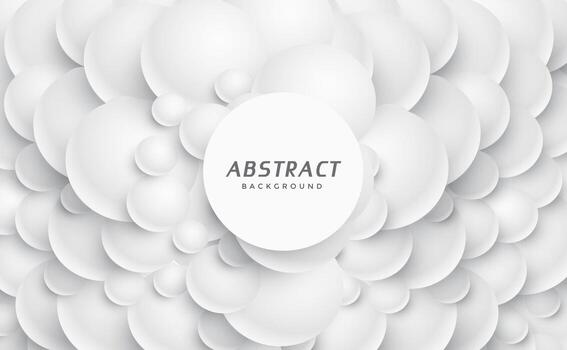 White geometric background 3d circles illustration Abstract creative texture for business template Modern and simple radial pattern vector