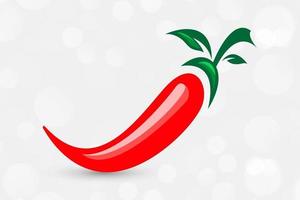 spicy red chilli with shadow vector illustration