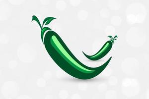 green chilies with realistic illustrations. vector