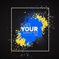 Vector illustration of abstract background with dynamic minimal watercolor splash for cover poster design template black blue yellow white plaque poster templates