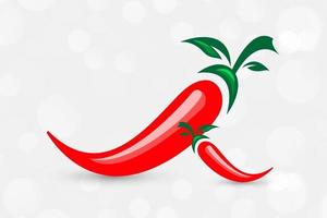 spicy red chilli with shadow vector illustration
