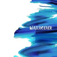 Watercolor textured painted background with blue oil Brush strokes vector