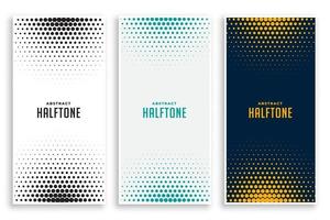 Set of cover templates with halftone effect Rounded perforated smooth shapes in different colors Vector illustration