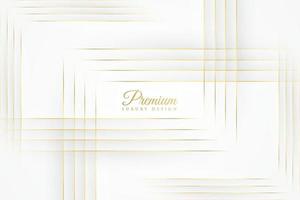 White luxury abstract background with golden lines and shadows Premium vector illustration