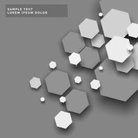 Abstract Hexagon wallpaper gray Background 3d vector illustration