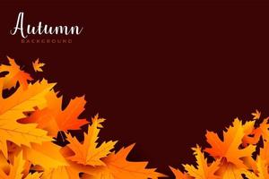 Autumn background with leaves Can be used for poster banner flyer invitation website or greeting card Vector illustration