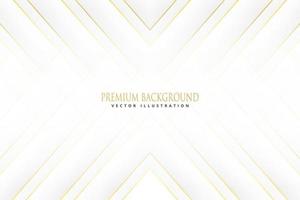 Abstract geometric line background with white and gold element Abstract modern background Elegant futuristic design with golden line vector