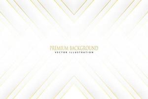 Abstract geometric line background with white and gold element Abstract modern background Elegant futuristic design with golden line vector