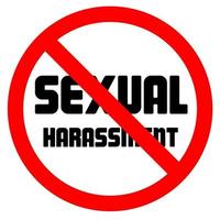 Stop sexual harassments forbidden sign negative space vector illustration