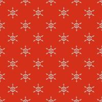 Seamless snowflake red white version 1 vector illustration