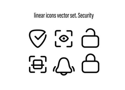 linear icons vector set. Security